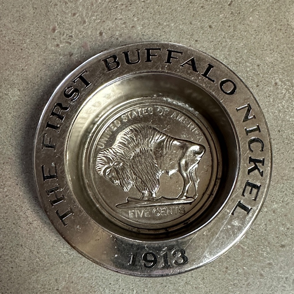 Vintage Avon “The First Buffalo Nickel 1913” Trinket, Change, Ashtray, Soap Dish